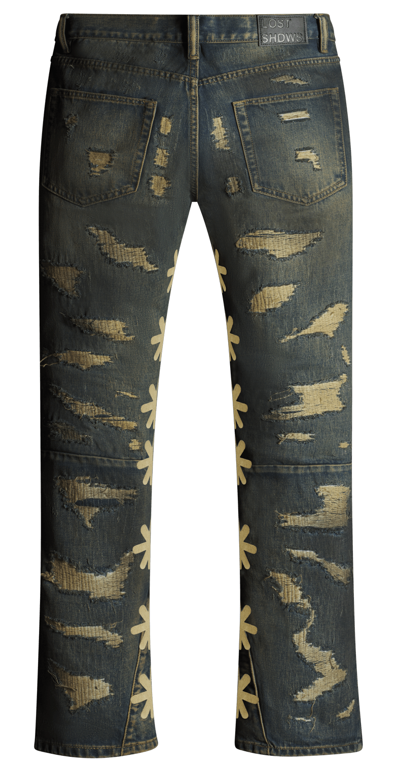 LostShdws Destry Sun Logo Dirty (Denim Bone) - Lucid Soles