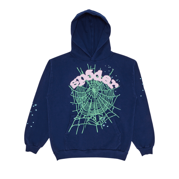 Sp5der OG Web Hoodie (Navy Pink) - Lucid Soles