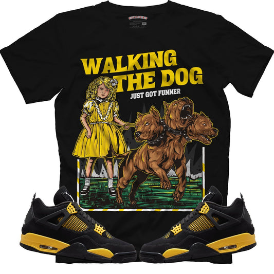 Walking The Dog (Air Jordan 4 Thunder) T-Shirt - Lucid Soles