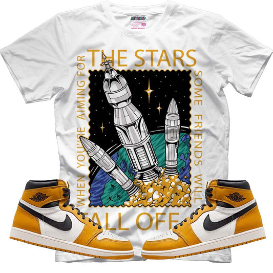 When Aiming For The Stars (Air Jordan 1 Retro High OG 'Yellow Ochre') T-Shirt - Lucid Soles