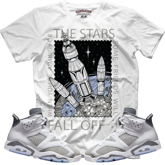 When Aiming For The Stars (Retro 6 Cool Grey) T-Shirt - Lucid Soles