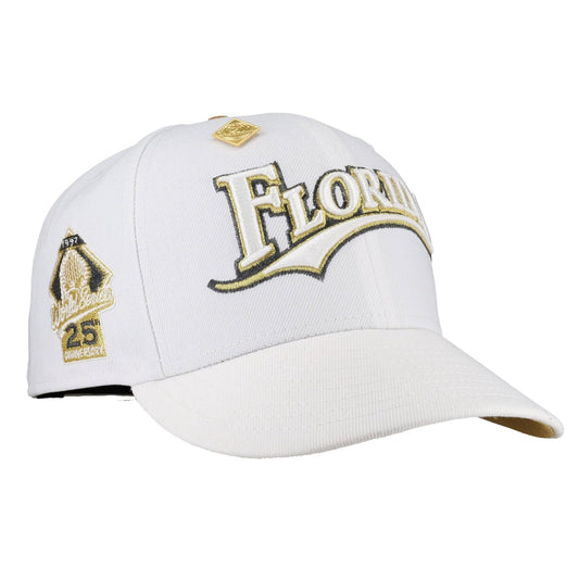 Florida Marlins Pure Royalty Collection 25th Anniversary Patch Fitted Hat - Lucid Soles