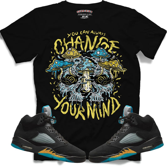 You Can Always Change Your Mind (Retro 5 Aqua) T-Shirt - Lucid Soles