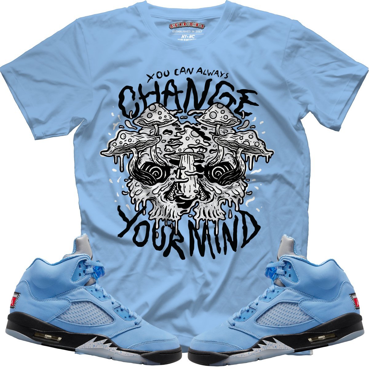 You Can Always Change Your Mind (Retro 5 UNC) T-Shirt - Lucid Soles